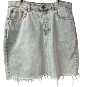 Velvet Heart Denim Kayla High Waist‎ Mini Skirt Womens 30 Raw Hem Skater Punk